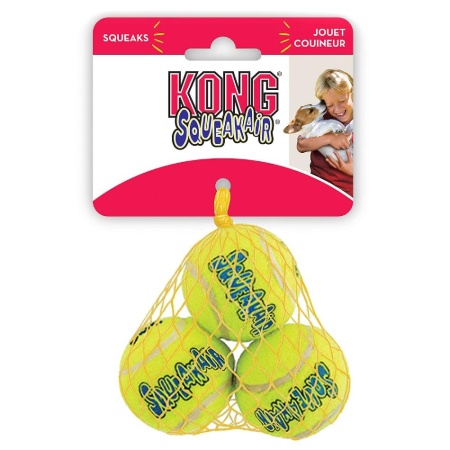 Игрушка для собак KONG AST3 Air "Tеннисный мяч" маленький, 5 см (уп 3 шт)