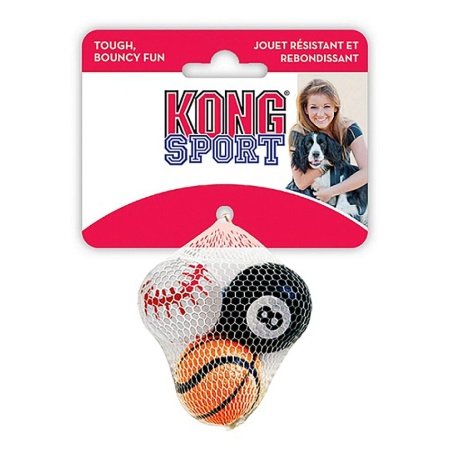Игрушка для собак KONG ABS5E Air Sport "Теннисный мяч" оч.маленький 4см (уп 3шт.) ,без пищалки